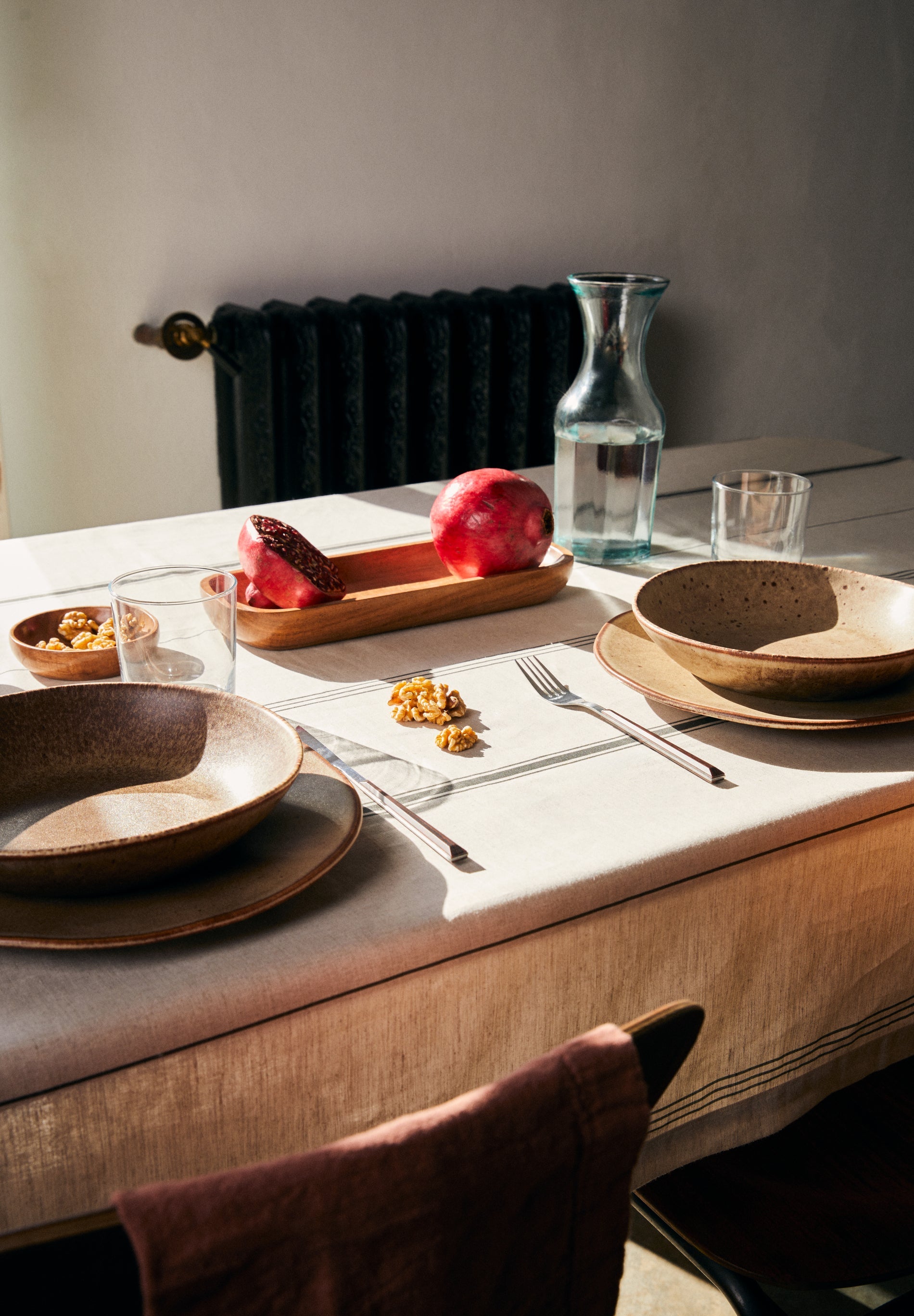 TOALHA DE MESA DE LINHO ÀS RISCAS