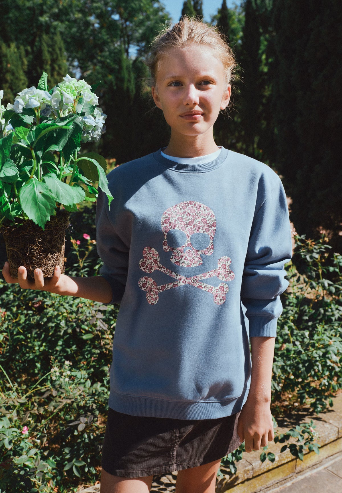 SWEATSHIRT COM SKULL FLORAL