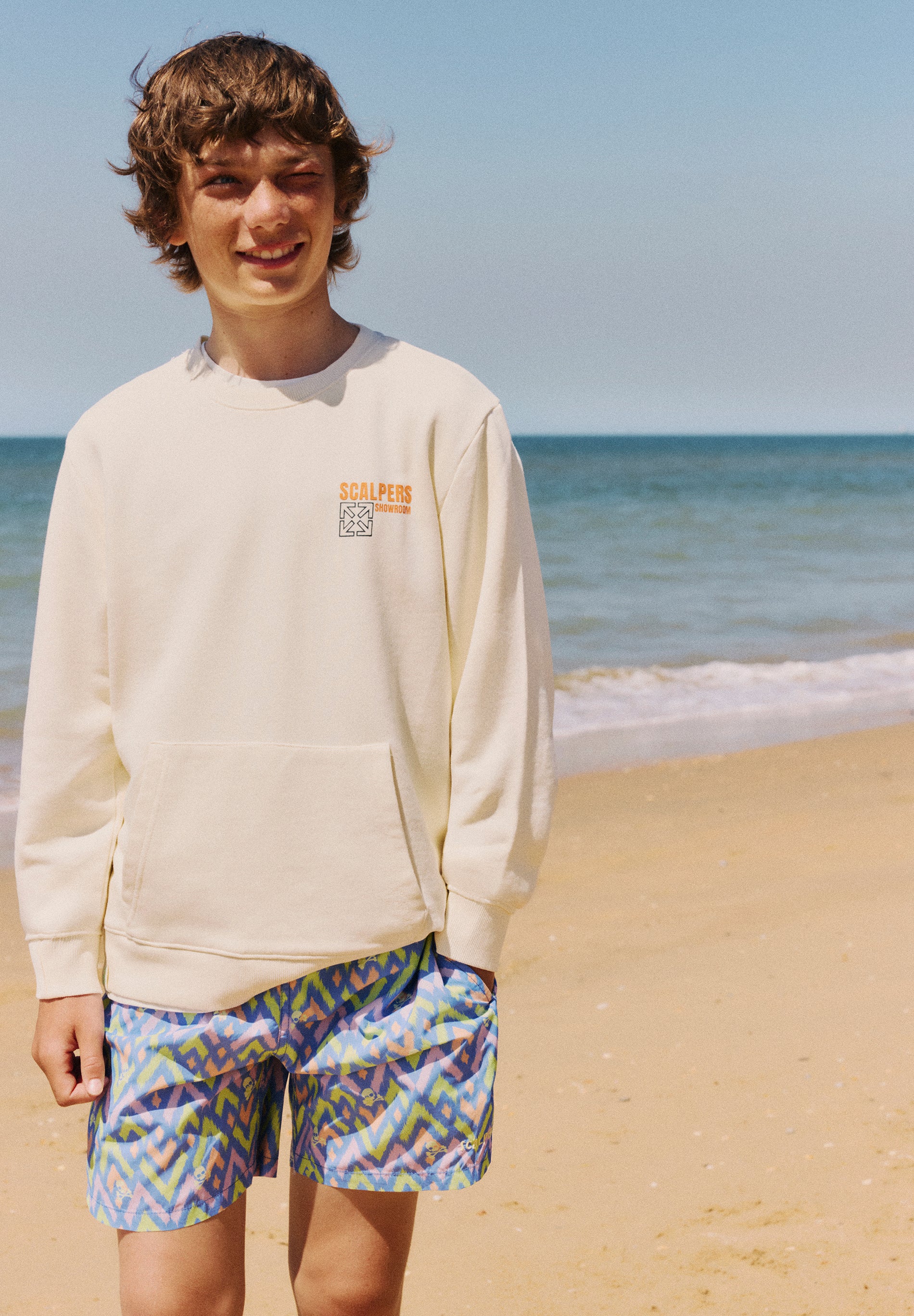 CALÇÕES DE BANHO COM ESTAMPADO DE IKAT