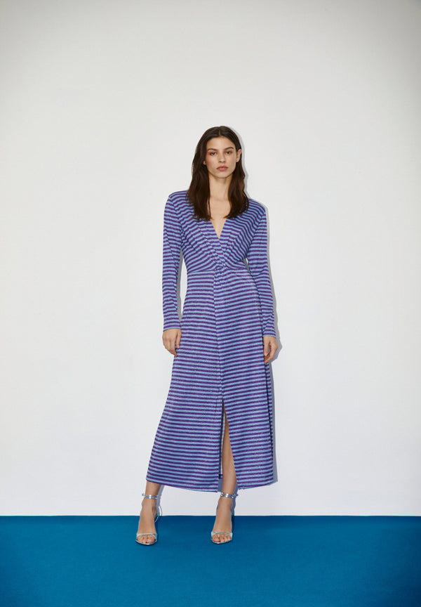 STRIPES KNOT LUREX DRESS