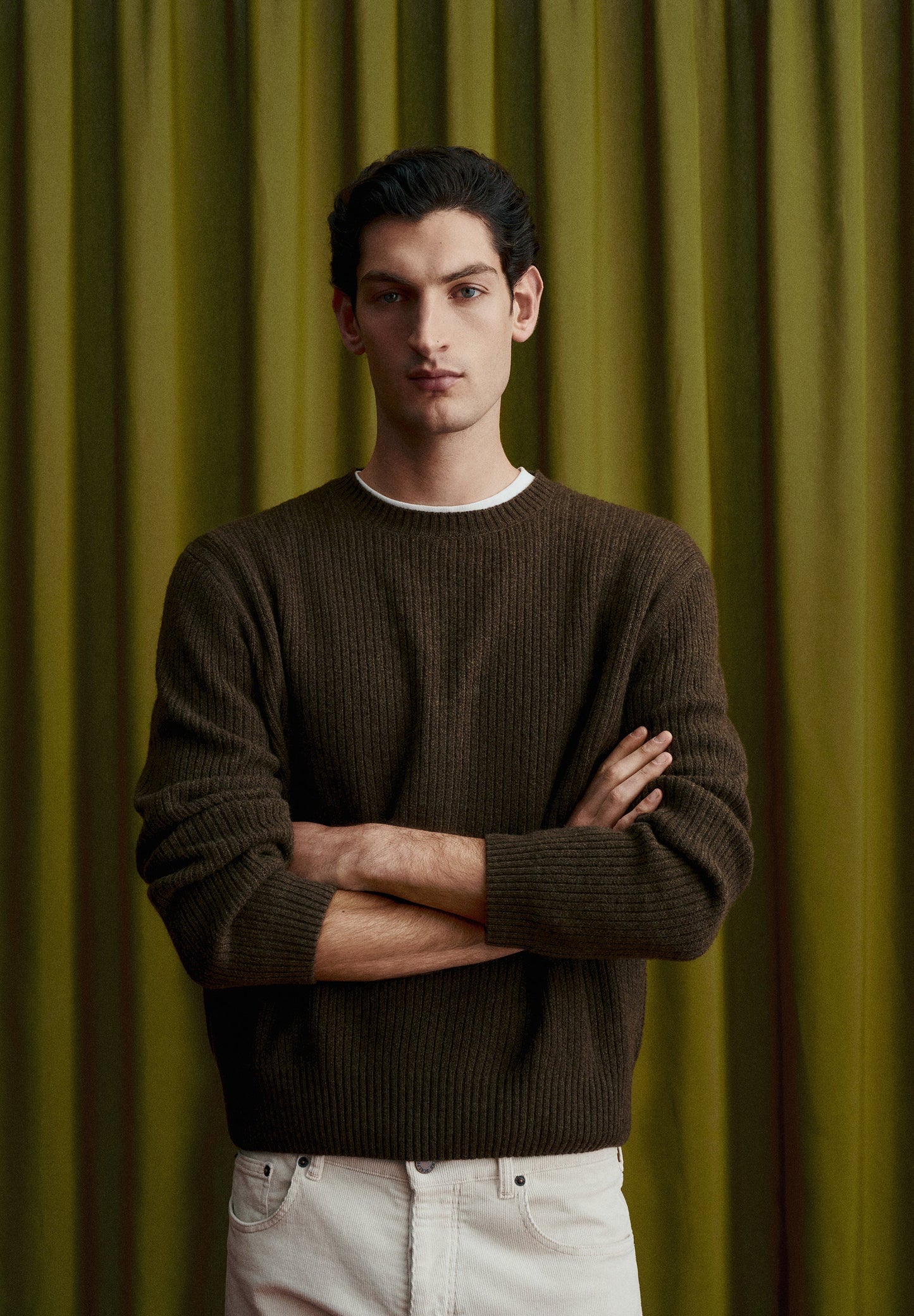 SWEATER CANELADA LÃ MERINO