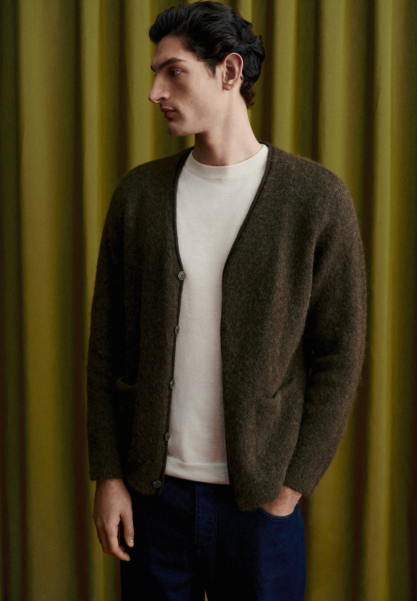 CARDIGAN DECOTE EM V DE ALPACA