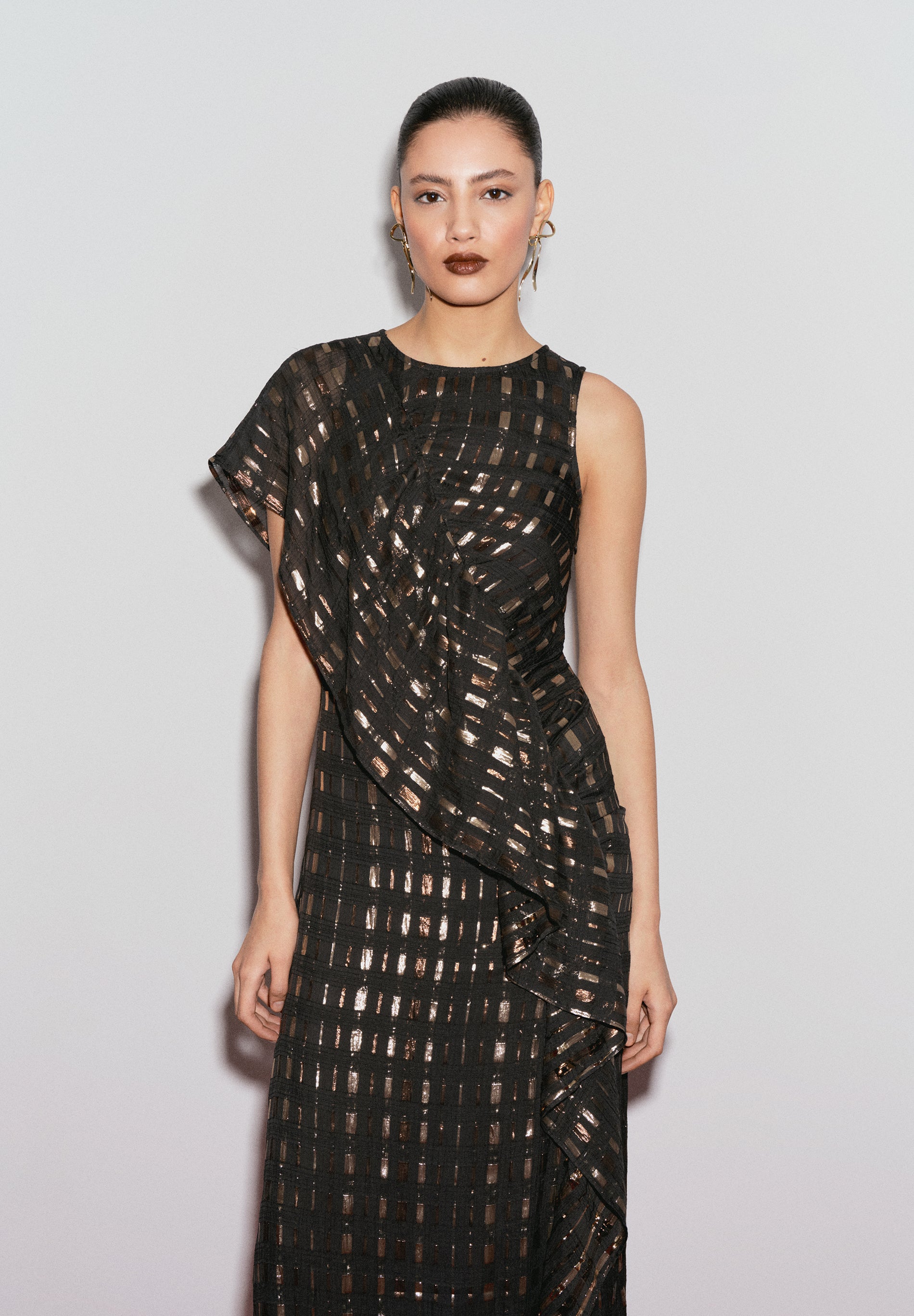 XM SCRUFFLEDRAPE DRESS