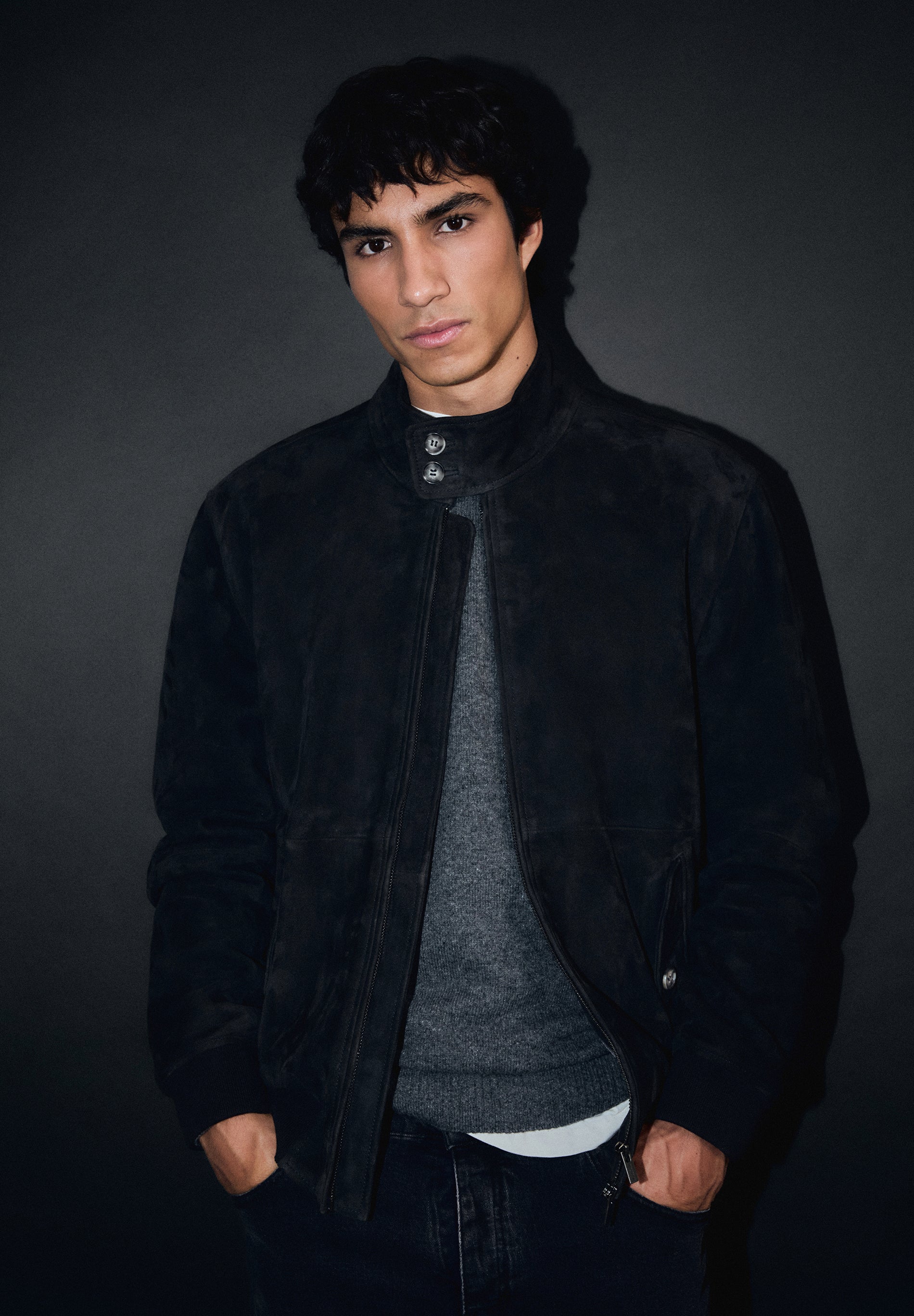 CARDIGAN EM PELE DE CAMURÇA