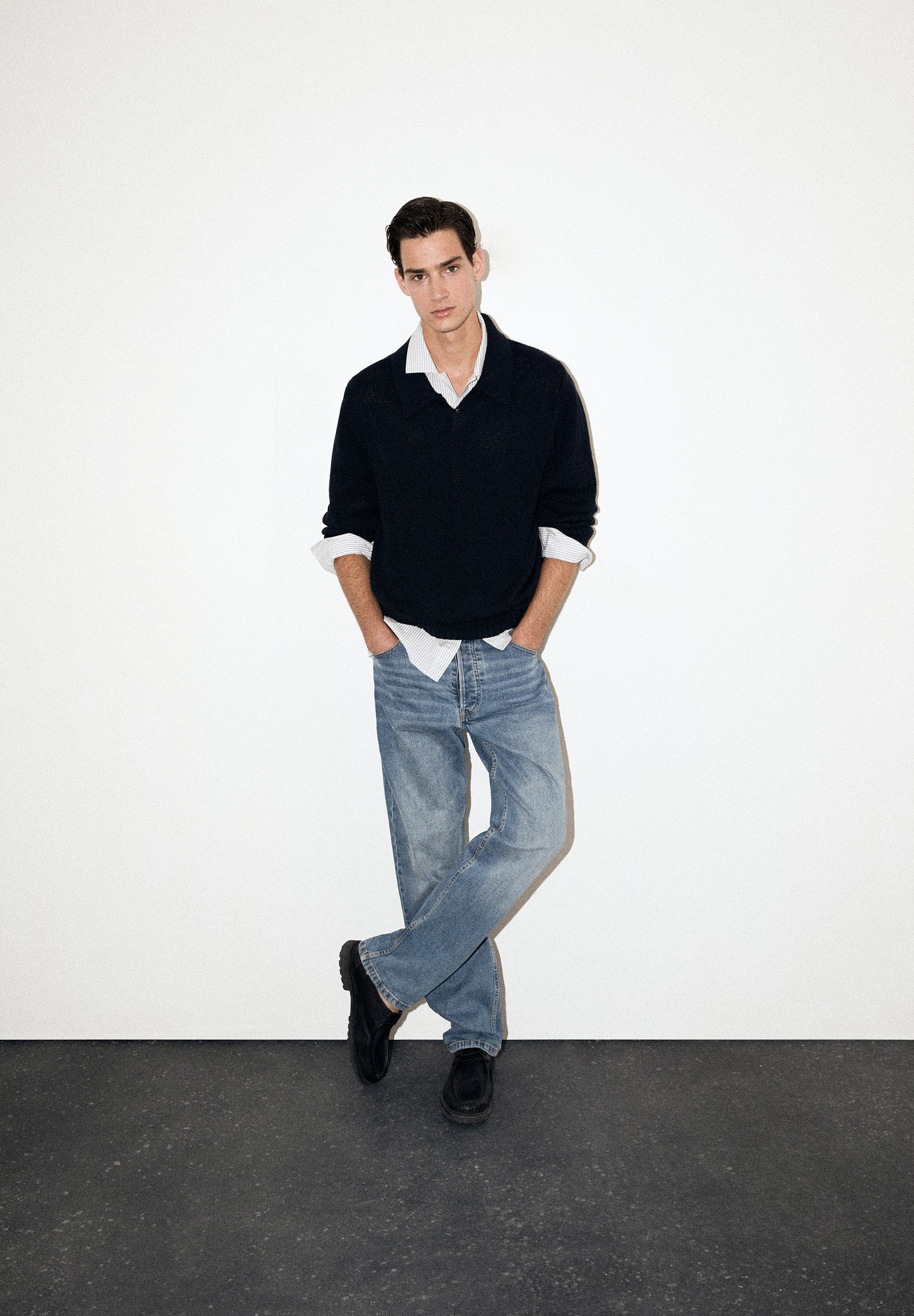 SWEATER CAMISA POLO EM MALHA DE ALGODÃO