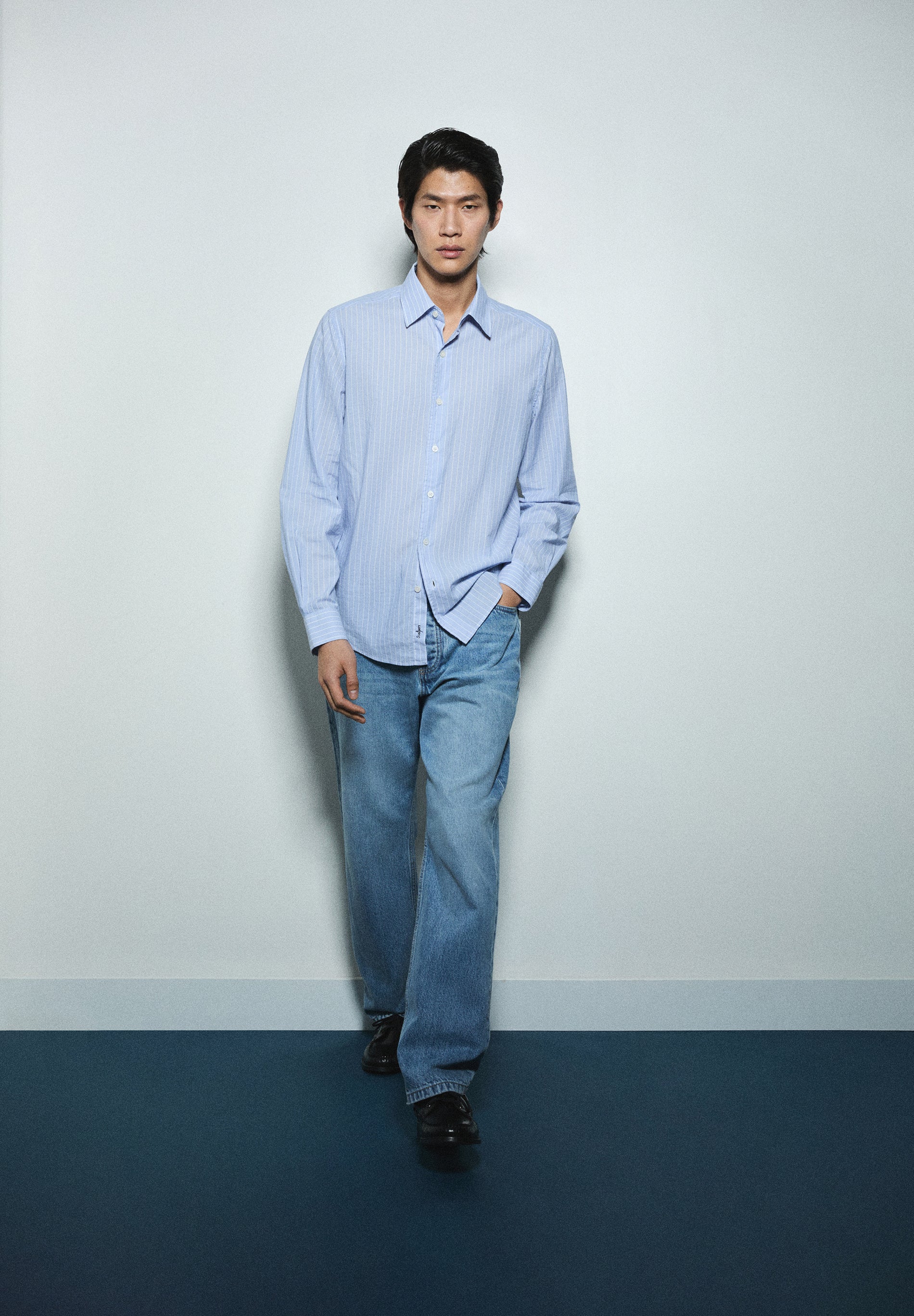 CAMISA ÀS RISCAS ALGODÃO REGULAR FIT