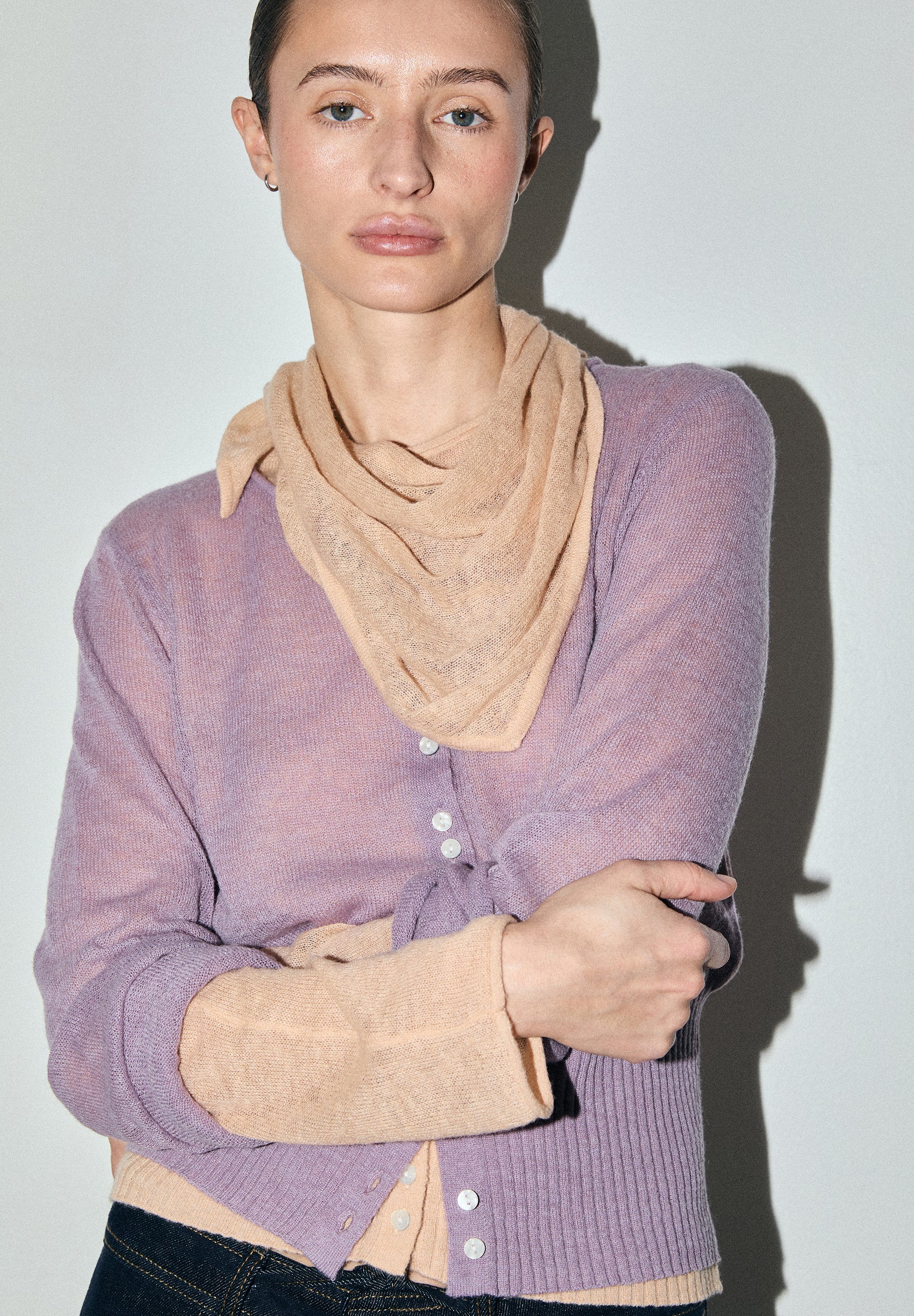 CARDIGAN COM LAÇO NA GOLA