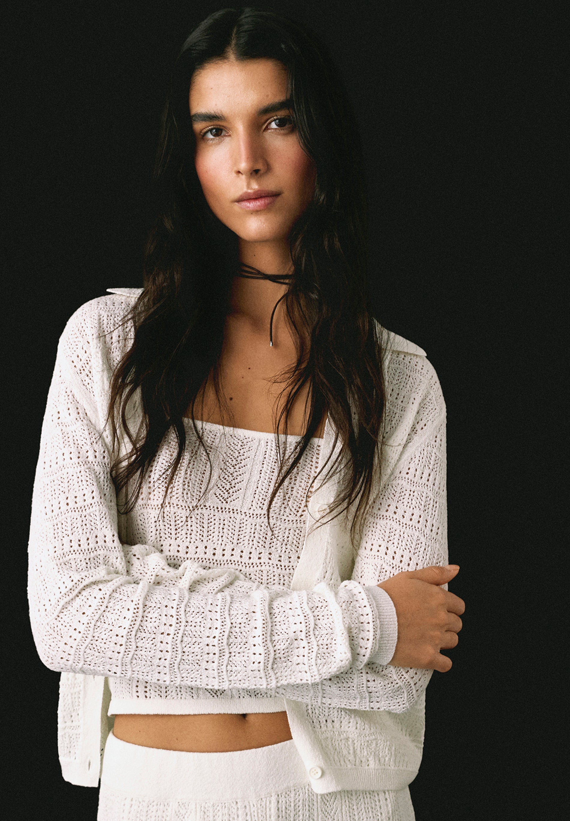 SCPOINTELLE WHITE CARDIGAN