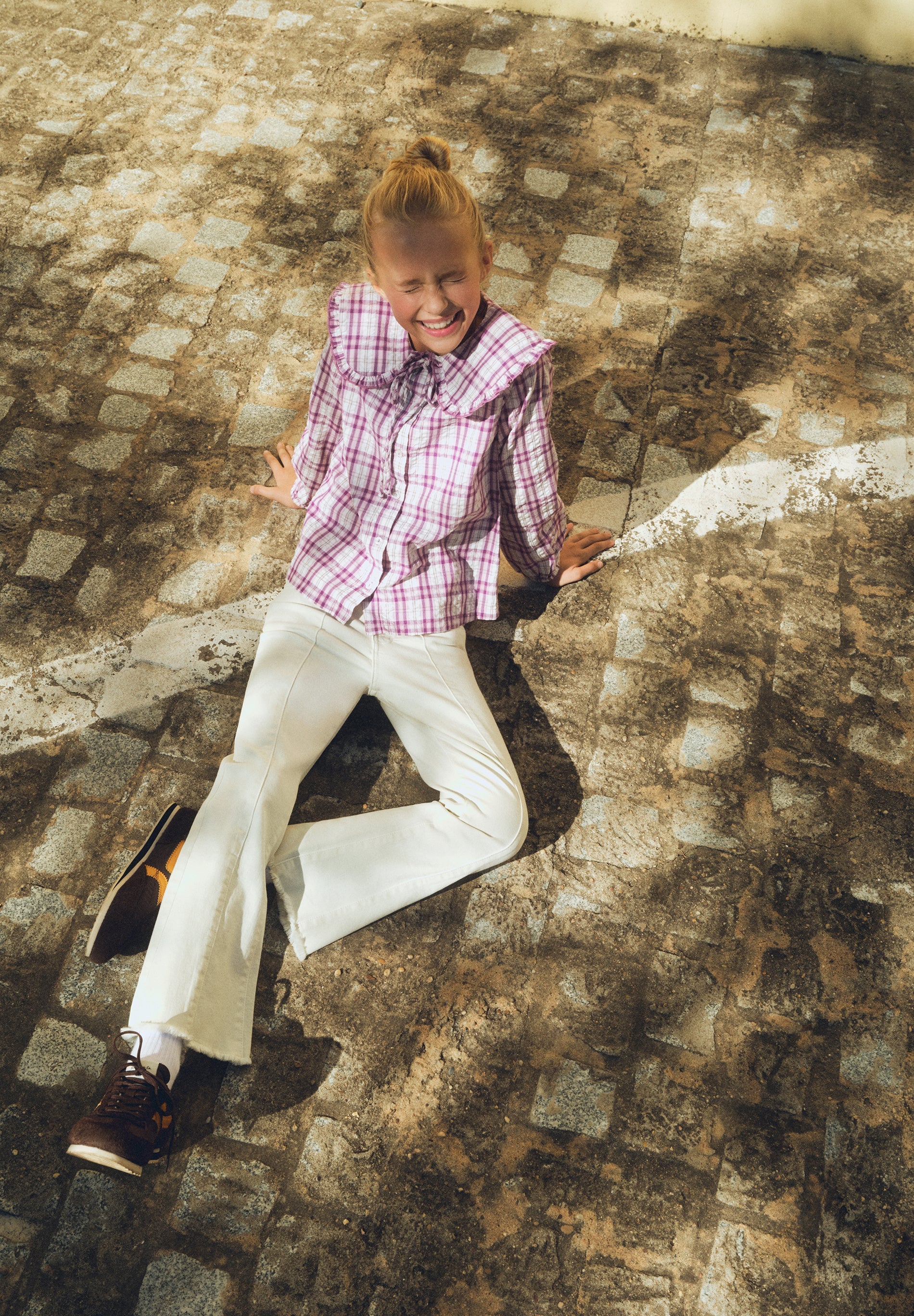 CAMISA VICHY COM GOLA DE FOLHO