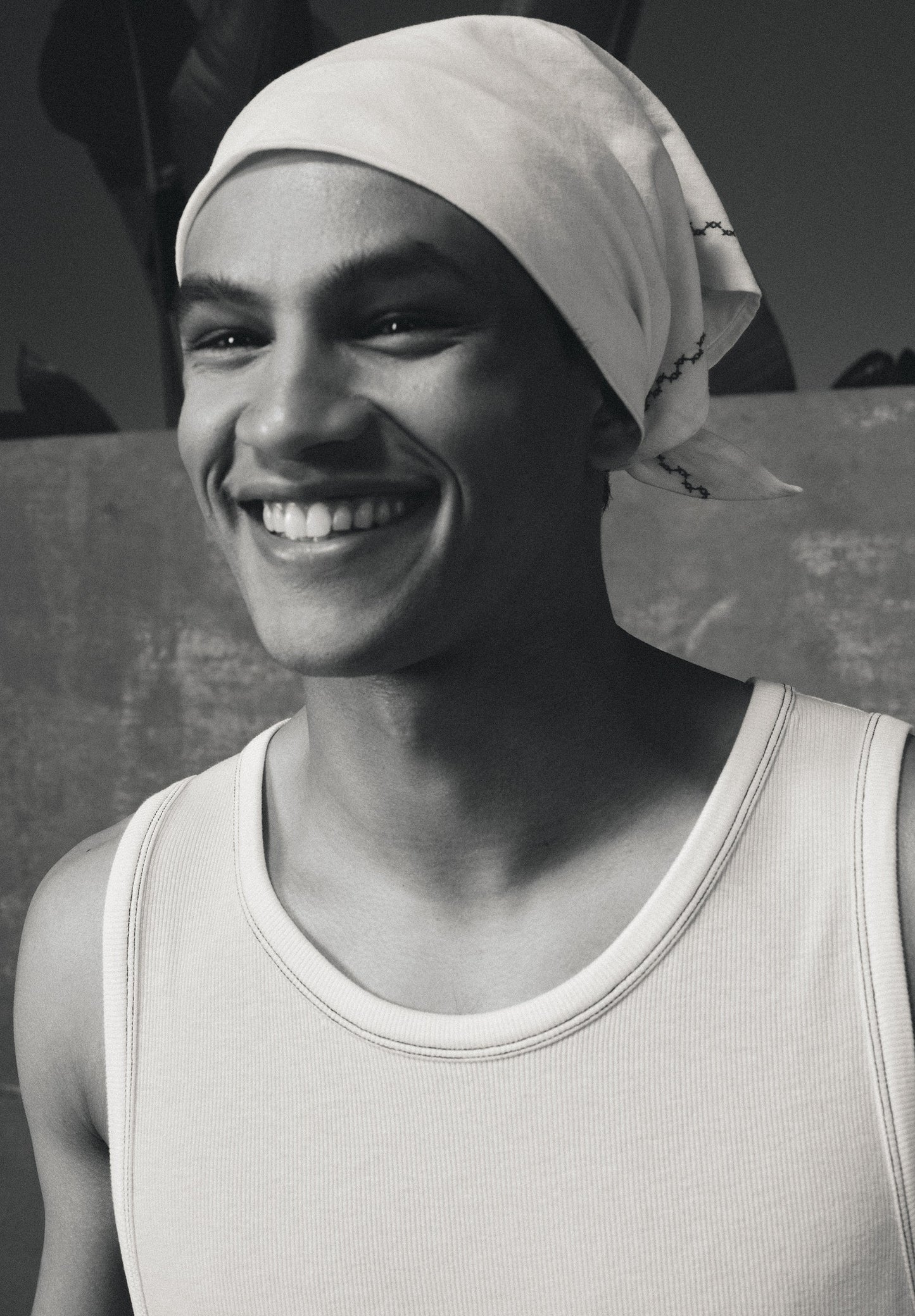 BANDANA ESTAMPADA DE ALGODÃO E LINHO