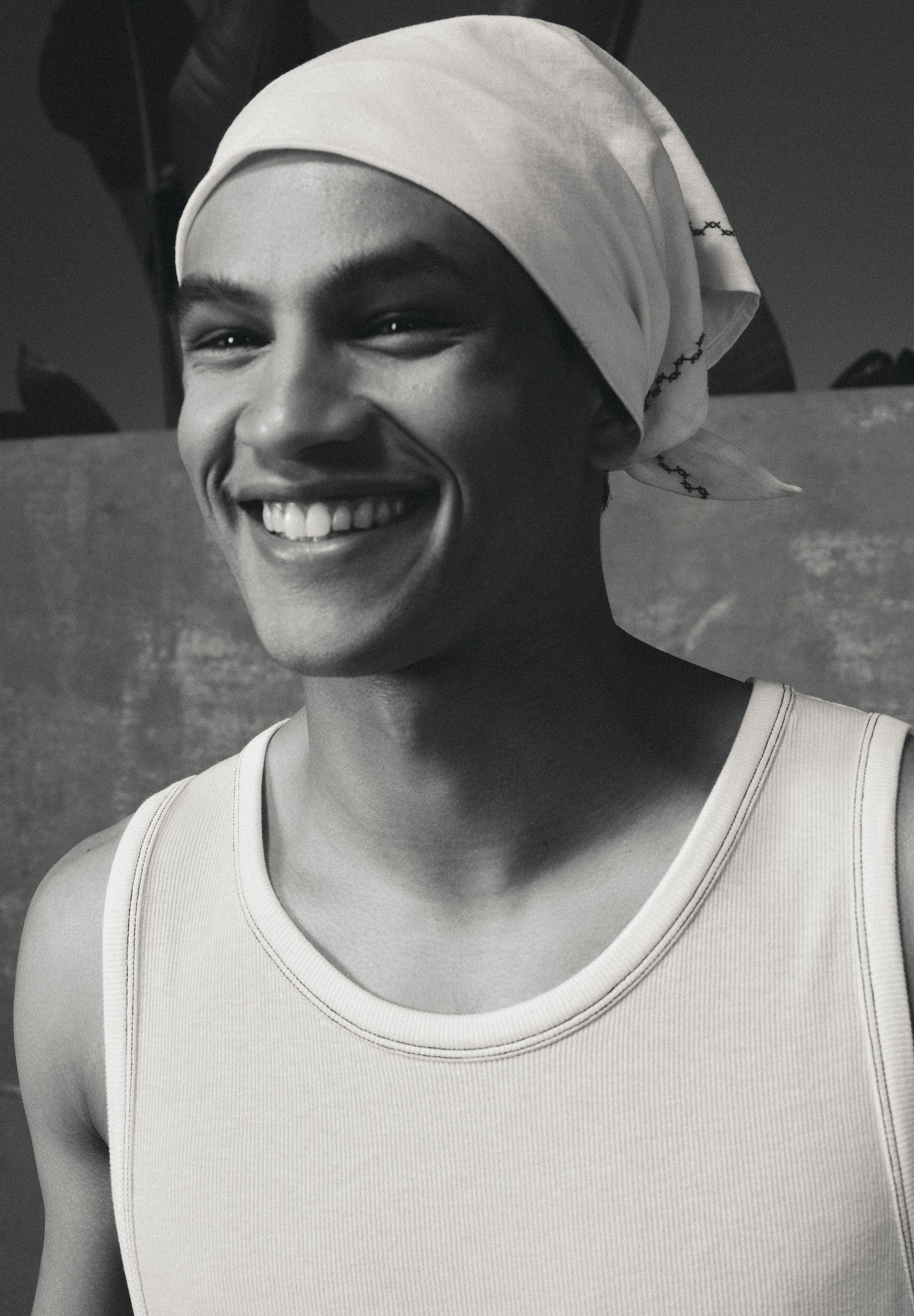 BANDANA ESTAMPADA DE ALGODÃO E LINHO