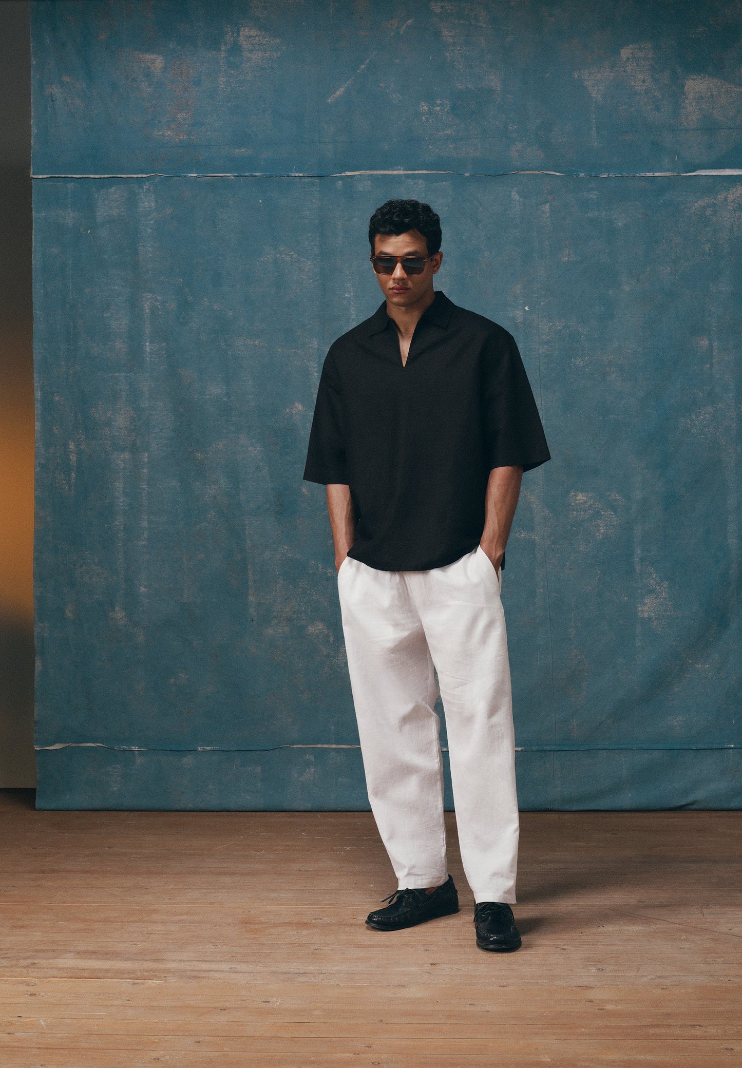 CAMISA POLO EM ALGODÃO E LINHO