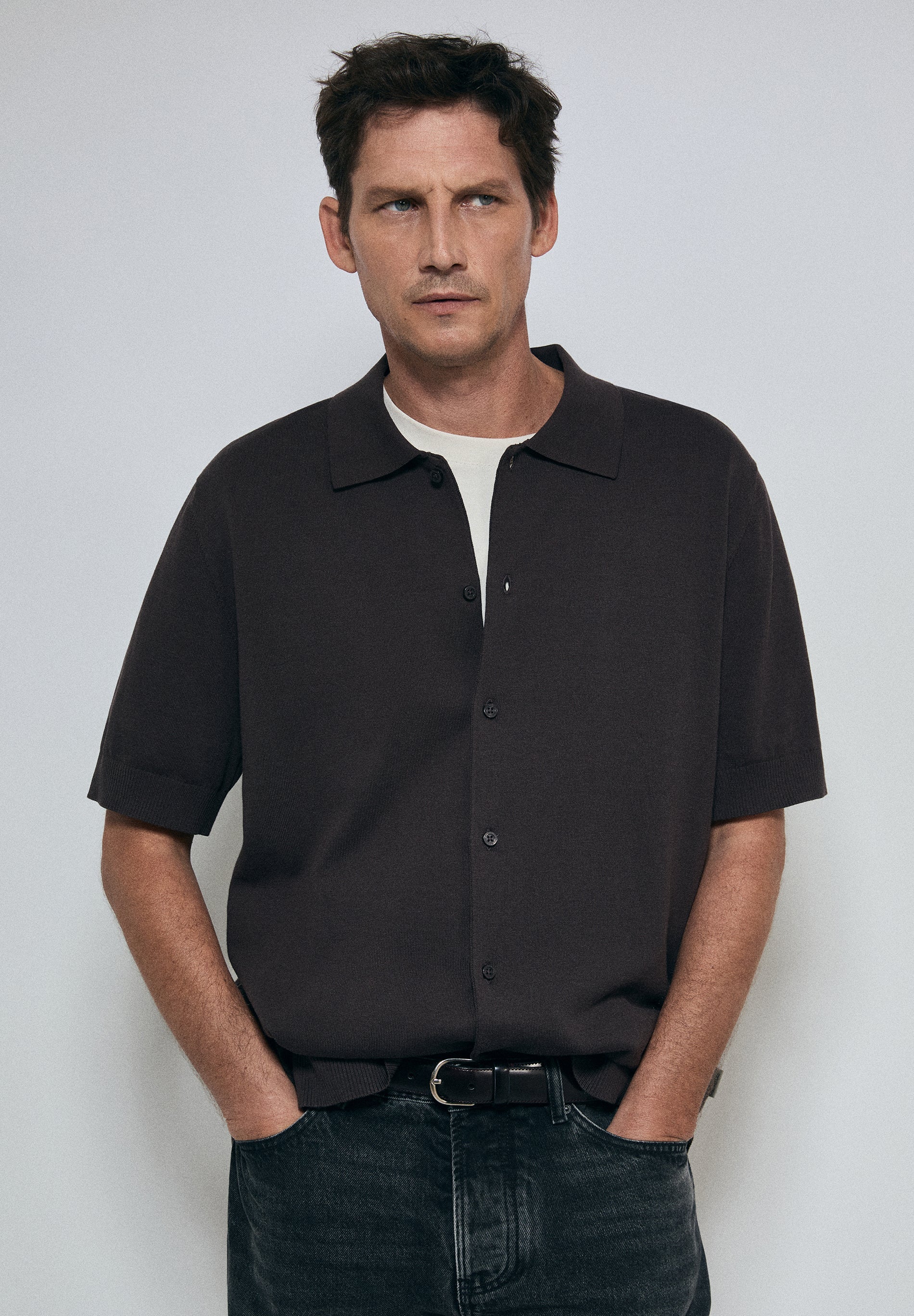 CAMISA POLO EM TRICOT COM BOTÕES