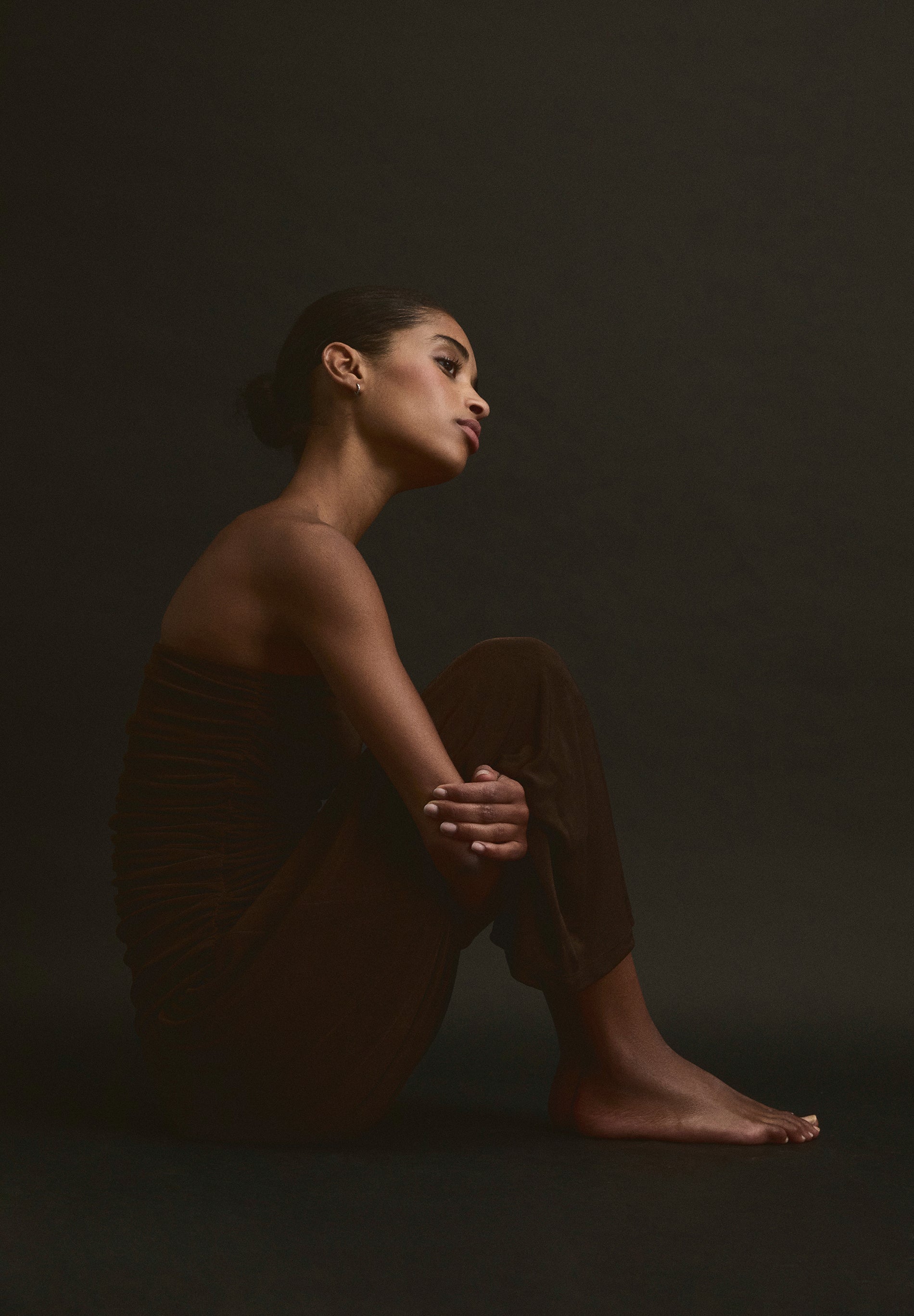 VESTIDO DE MALHA COM FRANZIDOS