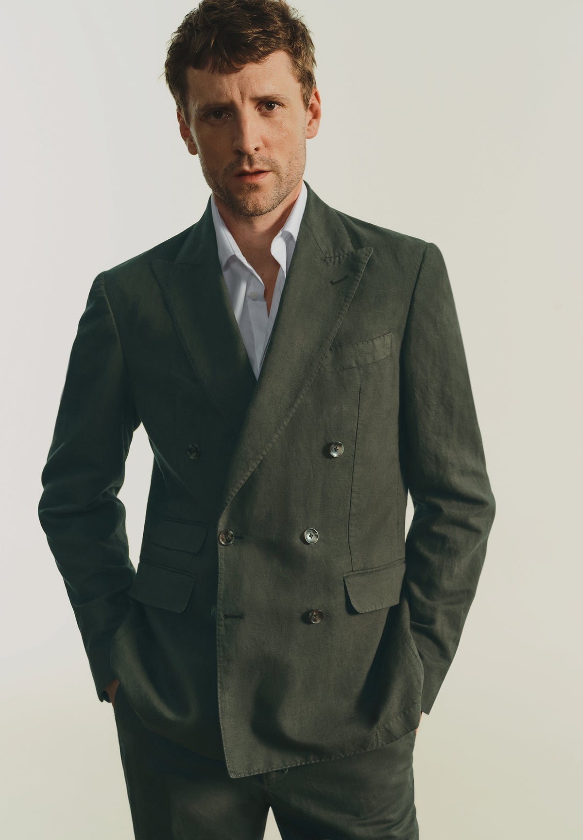 BLAZER CRUZADO DE FATO EM LINHO