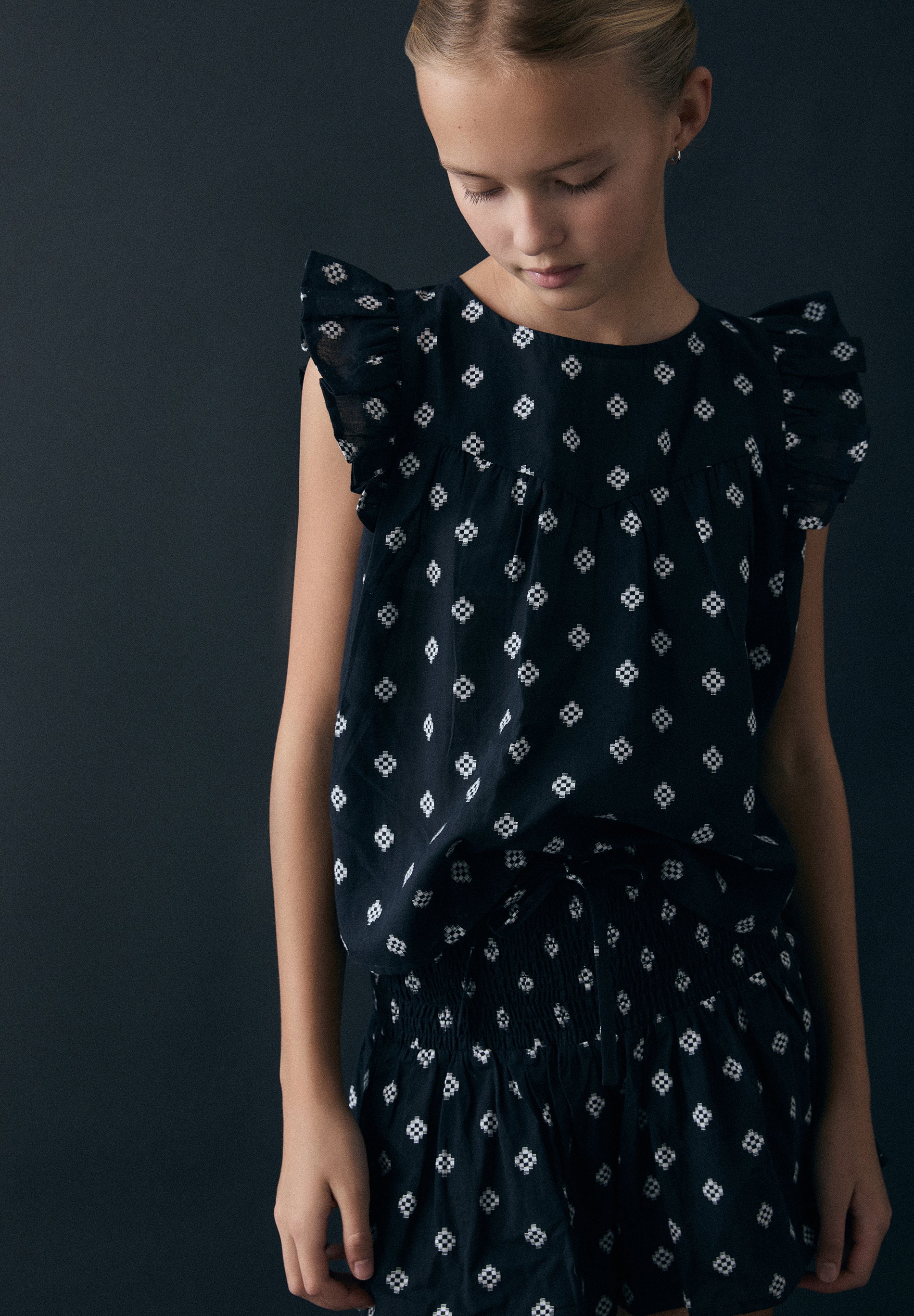 BLUSA JACQUARD DE MANGA CAVA