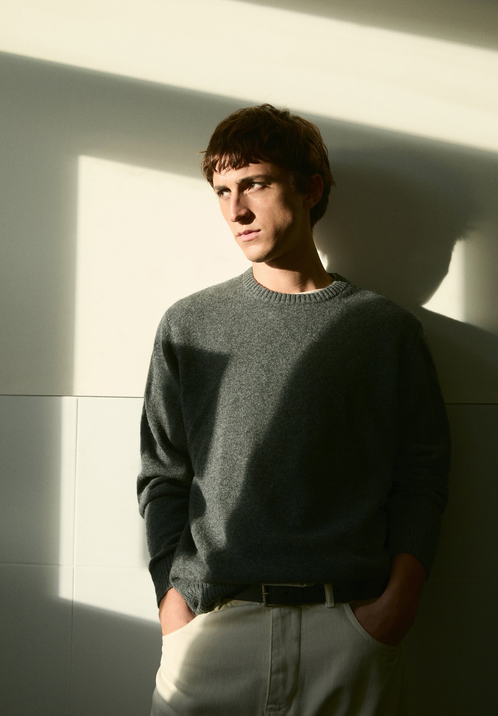 SWEATER DE LÃ COM EFEITO ESCOVADO