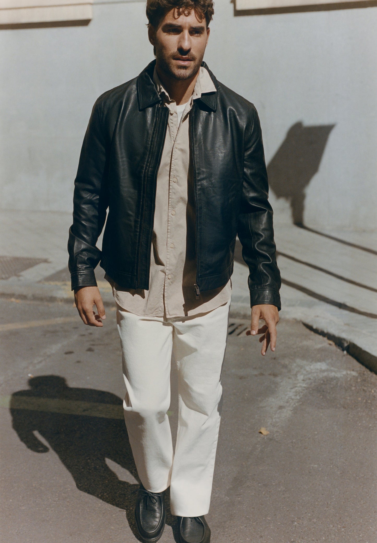 CARDIGAN DE PELE COM GOLA DE CAMISA