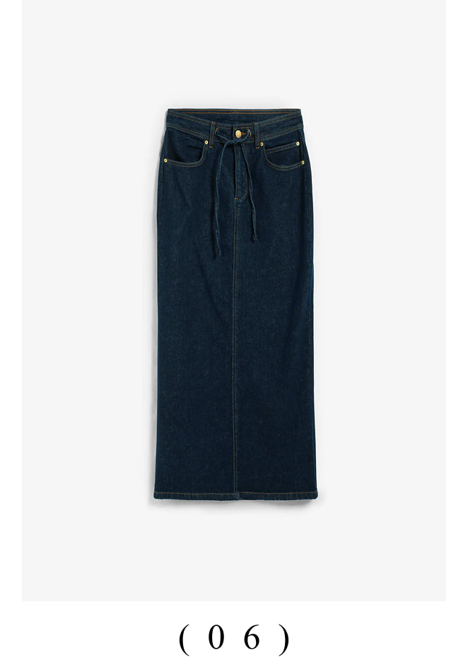 SCJAPANDENIMMIDI SKIRT