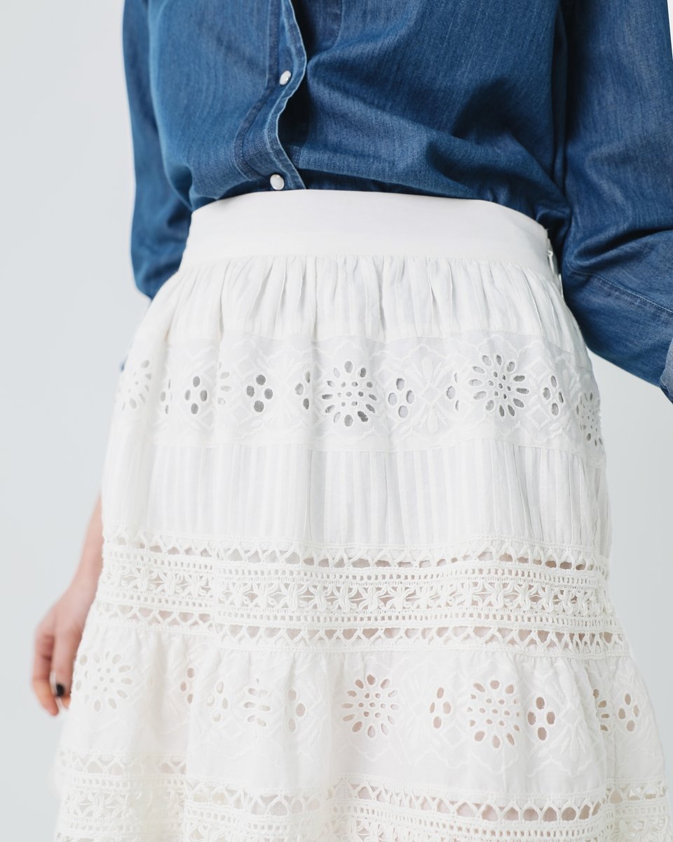 FALDA SKATER BORDADO INGLES